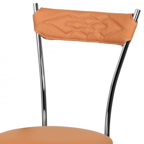 Кухонный стул Хлоя Софт СРП-087С Люкс хром  Экотекс оранжевый в Перми - изображение 1