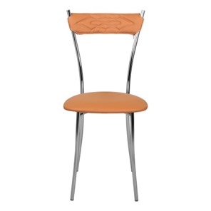 Кухонный стул Хлоя Софт СРП-087С Люкс хром  Экотекс оранжевый в Перми - предосмотр 2
