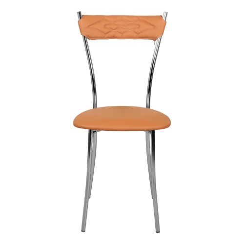 Кухонный стул Хлоя Софт СРП-087С Люкс хром  Экотекс оранжевый в Березниках - изображение 2