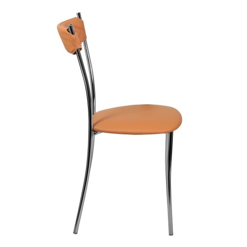 Кухонный стул Хлоя Софт СРП-087С Люкс хром  Экотекс оранжевый в Березниках - изображение 3
