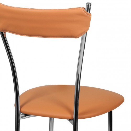 Кухонный стул Хлоя Софт СРП-087С Люкс хром  Экотекс оранжевый в Березниках - изображение 5
