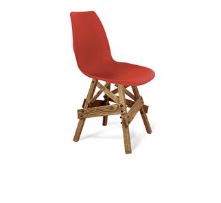 Обеденный стул SHT-ST29/S71 (красный ral 3020/дуб брашированный коричневый) в Перми