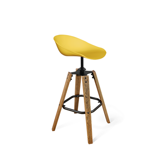 Барный стул SHT-ST19/S93 (желтый/брашированный коричневый/черный муар) в Перми - предосмотр