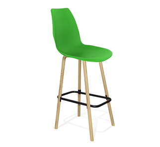 Барный стул SHT-ST29/S94 (зеленый ral 6018/прозрачный лак/черный муар) в Перми