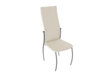 Обеденный стул Комфорт-М, цвет Эмаль Бриллиант, Бежевый Аллигатор к/з 218 (белый перламутр) в Перми