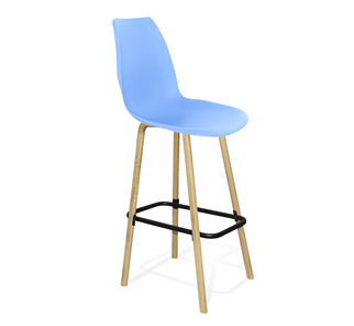 Барный стул SHT-ST29/S94 (голубой pan 278/прозрачный лак/черный муар) в Перми - предосмотр