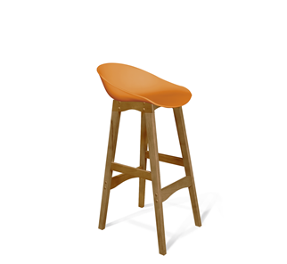 Барный стул SHT-ST19/S65 (оранжевый/светлый орех) в Перми