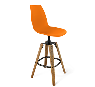 Барный стул SHT-ST29/S93 (оранжевый ral2003/брашированный коричневый/черный муар) в Перми - предосмотр