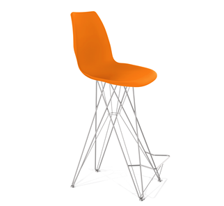 Барный стул SHT-ST29/S66 (оранжевый ral2003/хром лак) в Чайковском