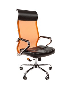 Кресло компьютерное CHAIRMAN 700 сетка, цвет оранжевый в Перми - предосмотр