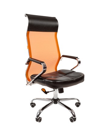 Кресло компьютерное CHAIRMAN 700 сетка, цвет оранжевый в Перми - изображение