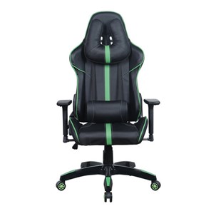 Кресло офисное Brabix GT Carbon GM-120 (две подушки, экокожа, черное/зеленое) 531929 в Соликамске