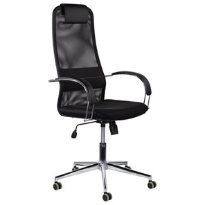 Офисное кресло Brabix Premium Pilot EX-610 CH (хром, ткань-сетка, черное) 532417 в Перми - предосмотр