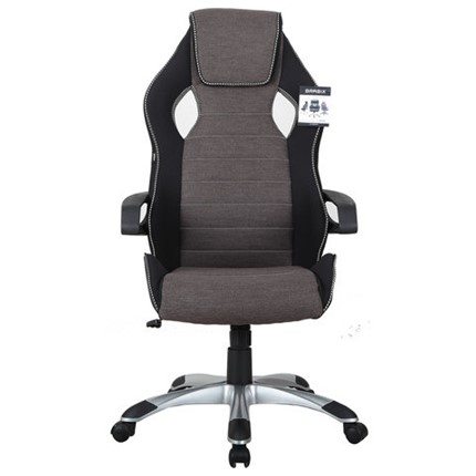 Кресло компьютерное Brabix Techno GM-002 (ткань, черное/серое, вставки белые) в Перми - изображение