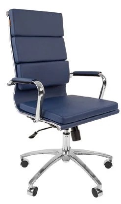 Офисное кресло CHAIRMAN 750 экокожа синяя в Перми - изображение