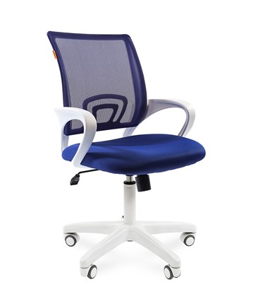 Офисное кресло CHAIRMAN 696 white, ткань, цвет синий в Перми - изображение