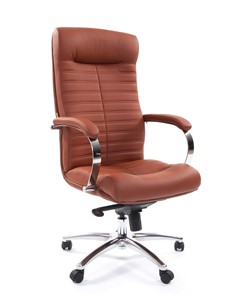 Офисное кресло CHAIRMAN 480 Экокожа Terra 111 (коричневая) в Чайковском