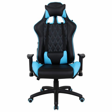 Компьютерное кресло Brabix GT Master GM-110 (две подушки, экокожа, черное/голубое) 531928 в Перми - изображение
