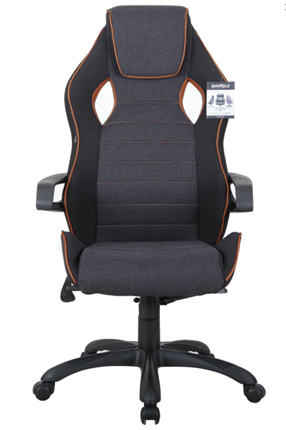 Офисное кресло Brabix Techno Pro GM-003 (ткань, черное/серое, вставки оранжевые) в Перми - изображение