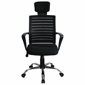 Кресло компьютерное Brabix Victory MG-016 (подголовник, хром, черное) 531924 в Перми
