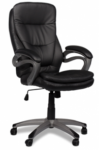 Офисное кресло ДамОфис J 9302 экокожа /пластик, черный в Соликамске