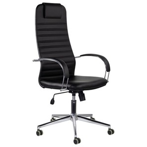 Офисное кресло Brabix Premium Pilot EX-610 CH (хром, кожзам, черное) 532418 в Перми - предосмотр