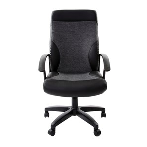 Кресло компьютерное Brabix Trust EX-535 (экокожа черная, ткань серая) в Перми