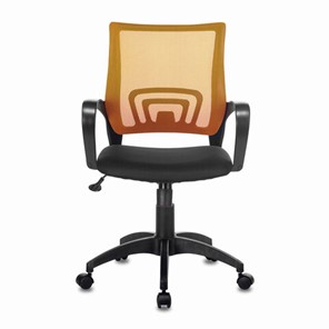 Кресло компьютерное Brabix Fly MG-396 (с подлокотниками, сетка, оранжевое/черное) в Перми - предосмотр