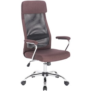 Кресло офисное Brabix Flight EX-540 (хром, ткань, сетка, коричневое) 531849 в Кунгуре
