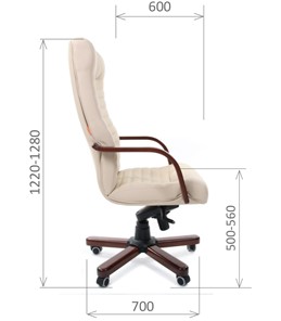 Офисное кресло CHAIRMAN 480 WD, экокожа, цвет бежевый в Перми - предосмотр 2