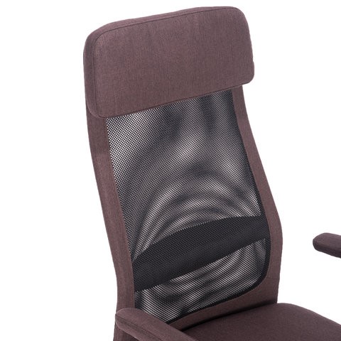 Кресло офисное Brabix Flight EX-540 (хром, ткань, сетка, коричневое) 531849 в Кунгуре - изображение 4