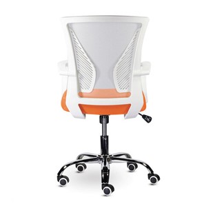 Кресло офисное Brabix Wings MG-306 (пластик белый, хром, сетка, серое/оранжевое) в Перми - предосмотр 3