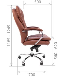 Компьютерное кресло CHAIRMAN 795 кожа, цвет коричневый в Перми - предосмотр 2