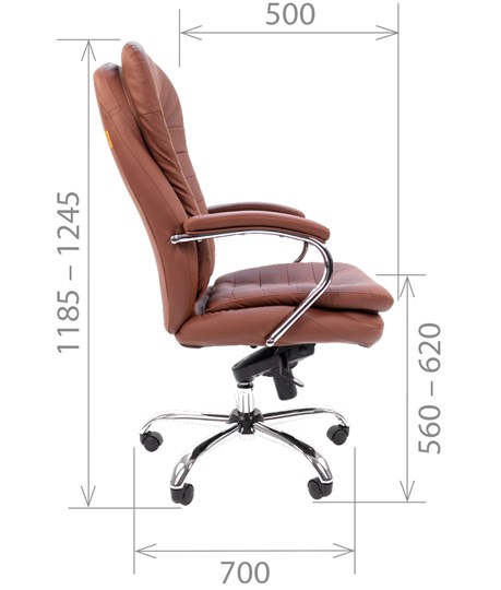 Компьютерное кресло CHAIRMAN 795 кожа, цвет коричневый в Перми - изображение 2