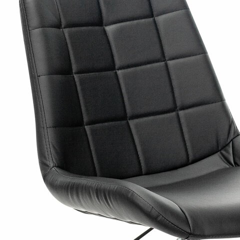 Офисное кресло Brabix Deco MG-316 (без подлокотников, пятилучие серебристое, экокожа, черное) в Перми - изображение 4