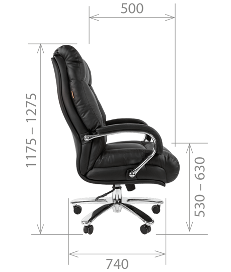 Кресло CHAIRMAN 405 черное нат.кожа/экокожа в Перми - изображение 4