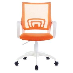 Офисное кресло Brabix Fly MG-396W (с подлокотниками, пластик белый, сетка, оранжевое) в Перми - предосмотр 1