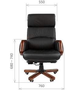 Компьютерное кресло CHAIRMAN 417 кожа черная в Перми - предосмотр 1