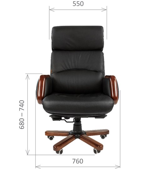 Компьютерное кресло CHAIRMAN 417 кожа черная в Перми - изображение 1