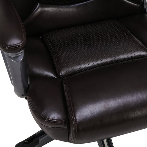 Компьютерное кресло Brabix Premium Favorite EX-577 (пружинный блок, рециклир. кожа, коричневое) 531936 в Перми - изображение 7
