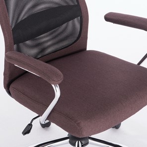 Кресло офисное Brabix Flight EX-540 (хром, ткань, сетка, коричневое) в Перми - предосмотр 5