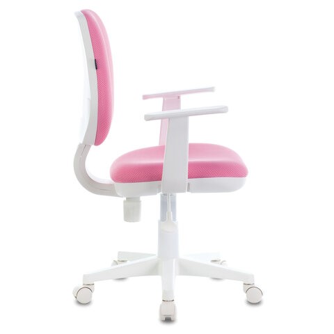 Офисное кресло Brabix Fancy MG-201W (с подлокотниками, пластик белый, розовое) в Перми - изображение 1
