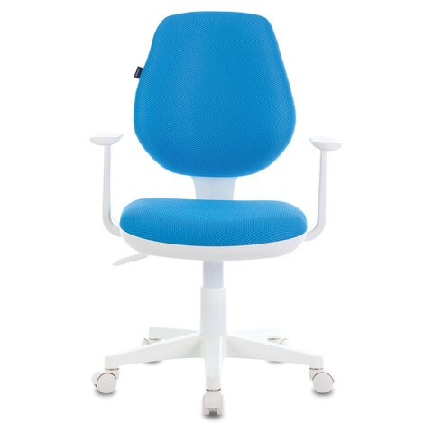 Офисное кресло Brabix Fancy MG-201W (с подлокотниками, пластик белый, голубое) 532411 в Перми - изображение 1