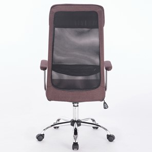 Кресло офисное Brabix Flight EX-540 (хром, ткань, сетка, коричневое) 531849 в Кунгуре - предосмотр 3