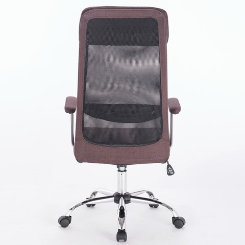 Кресло офисное Brabix Flight EX-540 (хром, ткань, сетка, коричневое) 531849 в Кунгуре - изображение 3