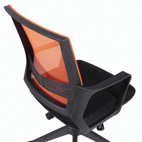Кресло Brabix Balance MG-320 (с подлокотниками, комбинированное черное/оранжевое) 531832 в Перми - изображение 6