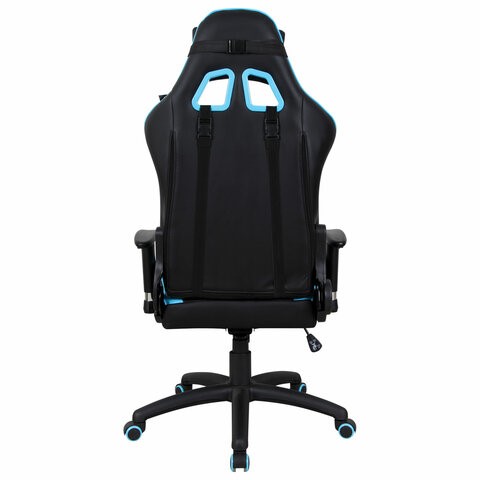 Компьютерное кресло Brabix GT Master GM-110 (две подушки, экокожа, черное/голубое) 531928 в Перми - изображение 3