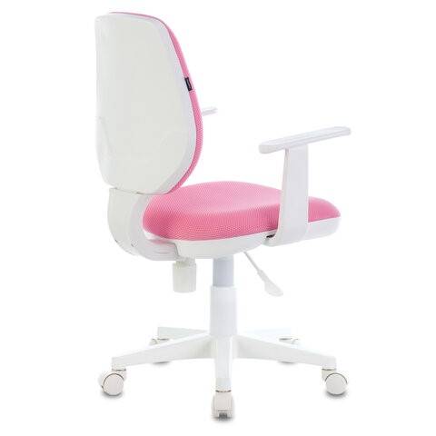 Офисное кресло Brabix Fancy MG-201W (с подлокотниками, пластик белый, розовое) 532409 в Кунгуре - изображение 2