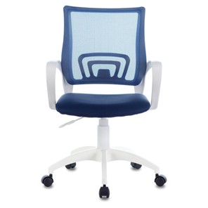 Кресло Brabix Fly MG-396W (с подлокотниками, пластик белый, сетка, темно-синее) в Перми - предосмотр 3
