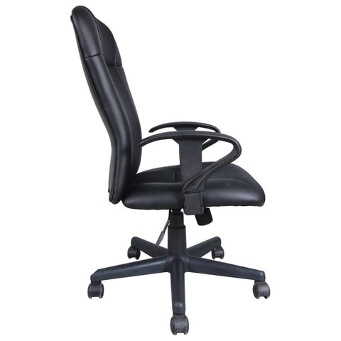 Кресло компьютерное Brabix Optima MG-370 (с подлокотниками, экокожа/ткань, черное) 531580 в Перми - изображение 1